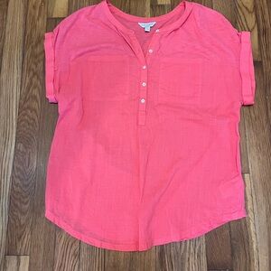 Lucky Brand Coral Short Sleeve Blouse